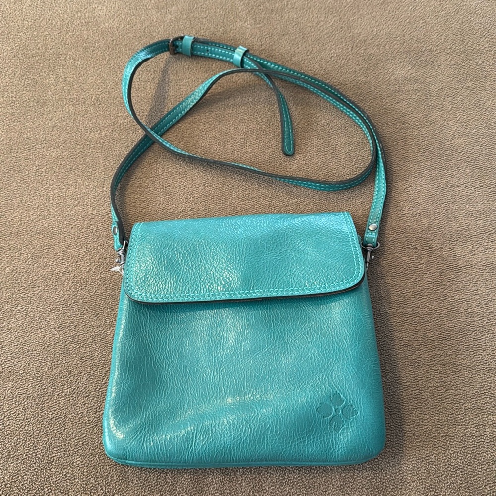 Patricia Nash Teal Green Crossbody Leather Bag Purse (TD)